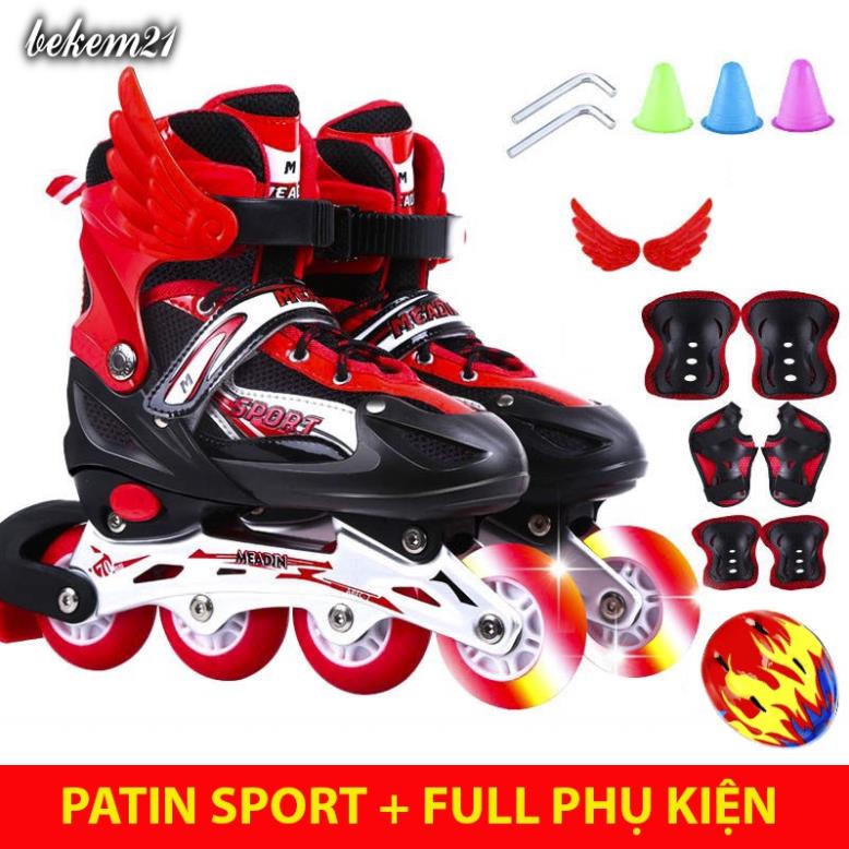 Giày Patin trẻ em điều chỉnh size, batin kidsport, giày trượt bé trai bé gái