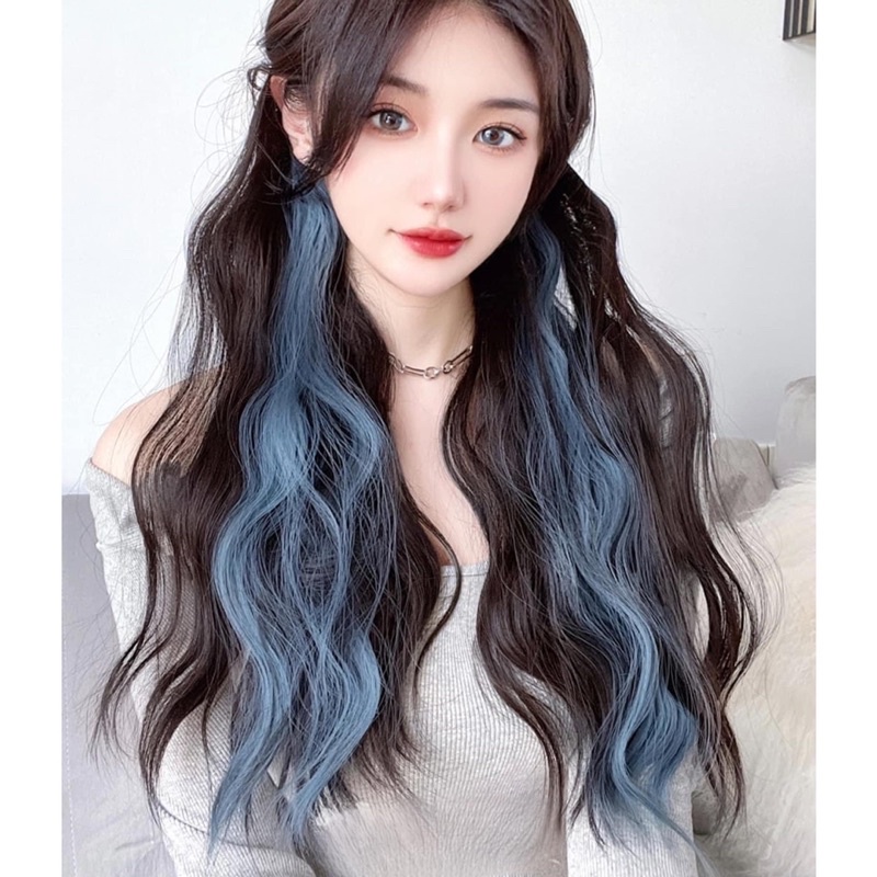 Tóc giả kẹp xù 60cm móc light xám❤️ free ship 50k❤️ hàng cao cấp