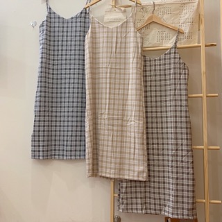 Váy maxi 2 dây kẻ