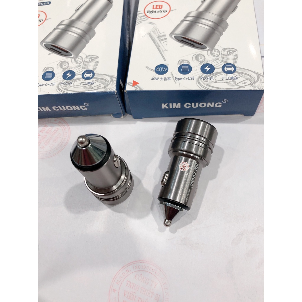 Cóc sạc xe hơi Kim Cương PD31,sạc nhanh PD 20w,  QC 3.0, màn hình hiển thị điện áp,Hàng Chính hãng bảo hành 6 tháng