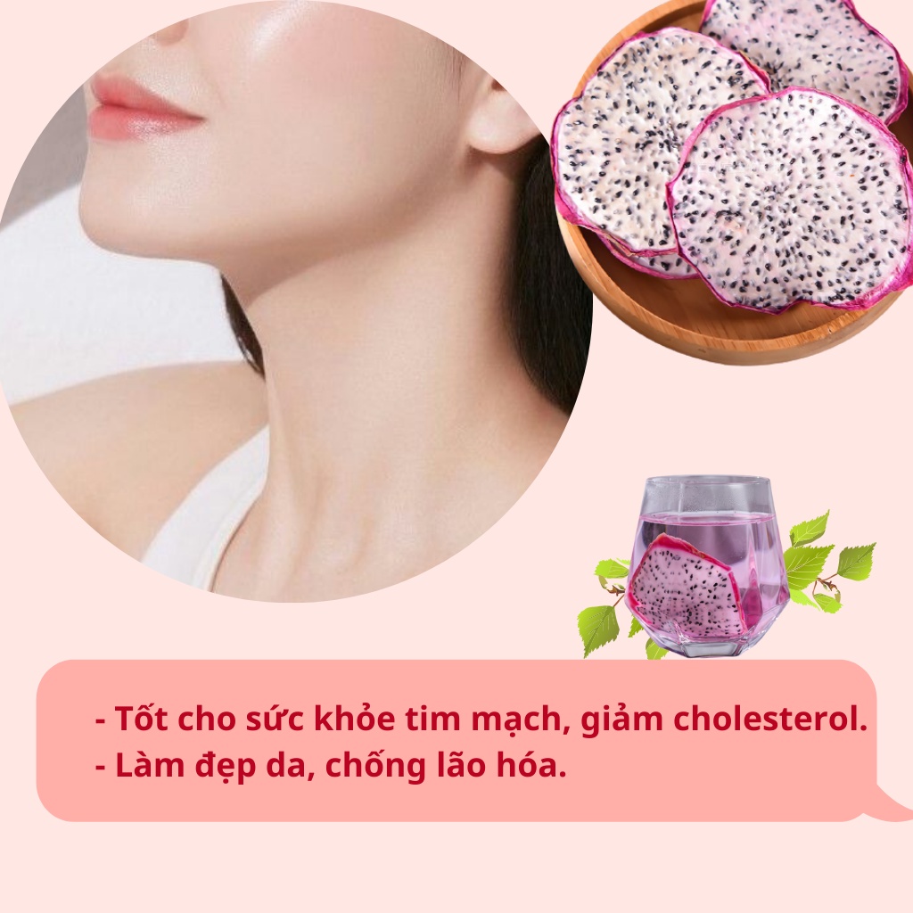 Thanh long thái lát sấy lạnh Robimart gói 100gr - Hàng loại 1 lát đẹp