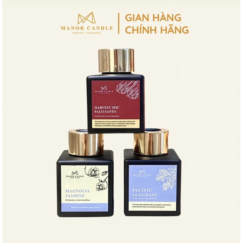 Tinh Dầu Thơm Phòng Manor Candle, Tặng Que Gỗ Tự Khuếch Tán Thanh Lọc Khử Mùi Không Khí, Manor Candle