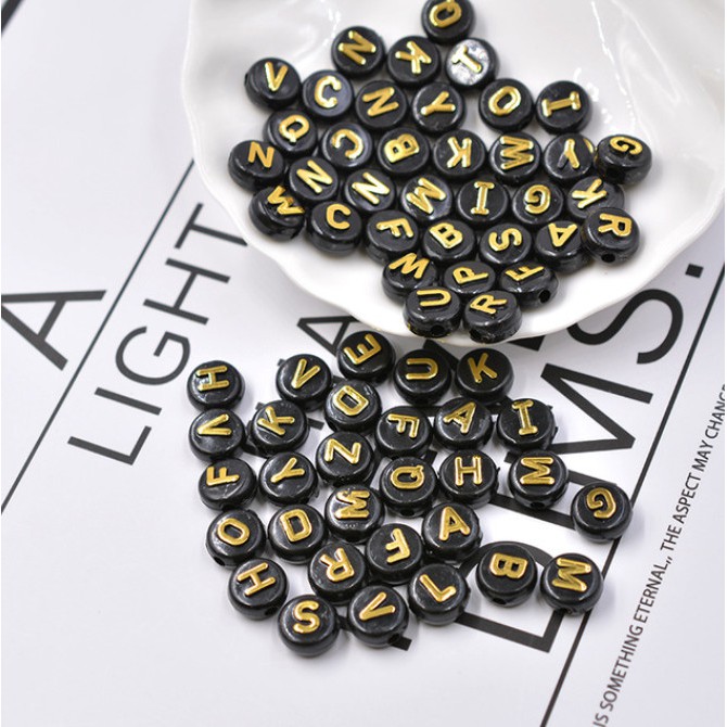 Bộ 30 Hạt Xâu Chuỗi Hình Chữ Cái 10mm