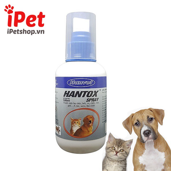 [Mã SKAMPUSH9 giảm 10% đơn 200K] Chai Xịt Ve Rận Hantox Cho Chó Mèo 100ml - iPet Shop