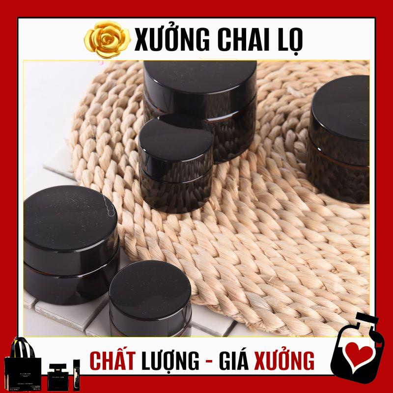 Hủ Đựng Kem ❤ TOP GIÁ RẺ ❤ Hũ Chiết Kem Thủy Tinh Nâu 5g đựng mỹ phẩm , , phụ kiện du lịch