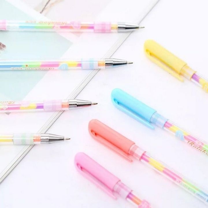 Bút Nhũ Bút Cầu Vồng Dạ Quang Nhiều Màu Viết Thiệp Viết Trang Trí Quà Tặng Cho Bé