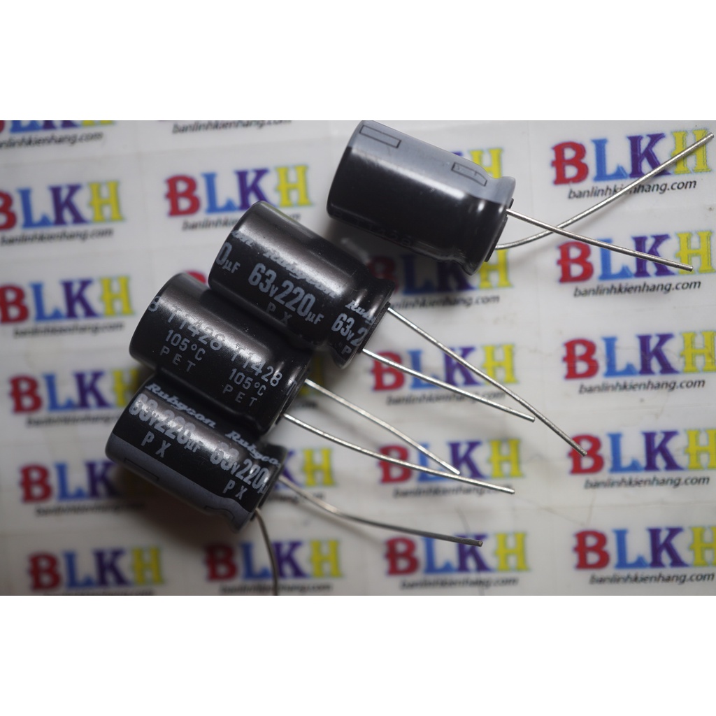 10 Tụ hóa Nhật Bản 63V 220uF 10x25 105 độ chính hãng