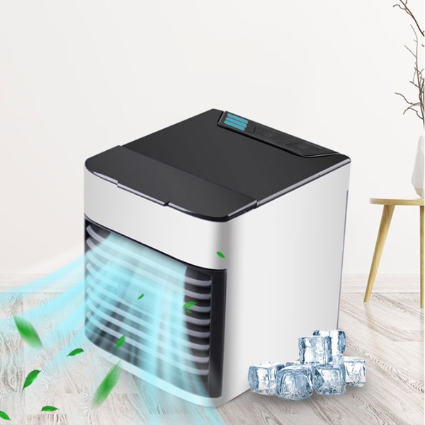 Quạt Đá Điều Hòa Hơi Nước Mini Để Bàn - Quạt Điều Hòa Mini Có Khay Chứa Đá