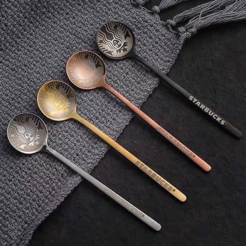 Set 4 thìa muỗng starbuck sang trọng cao cấp - set4thiamuong