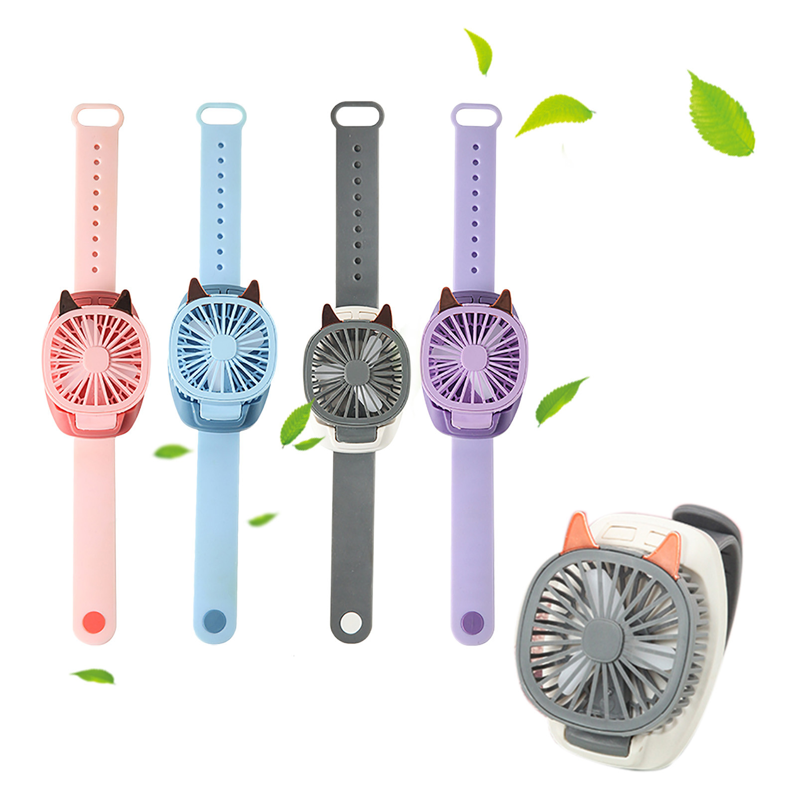 New Creative Children Watch Fan Students Outdoor Portable Mini Handheld Charging Small Fan