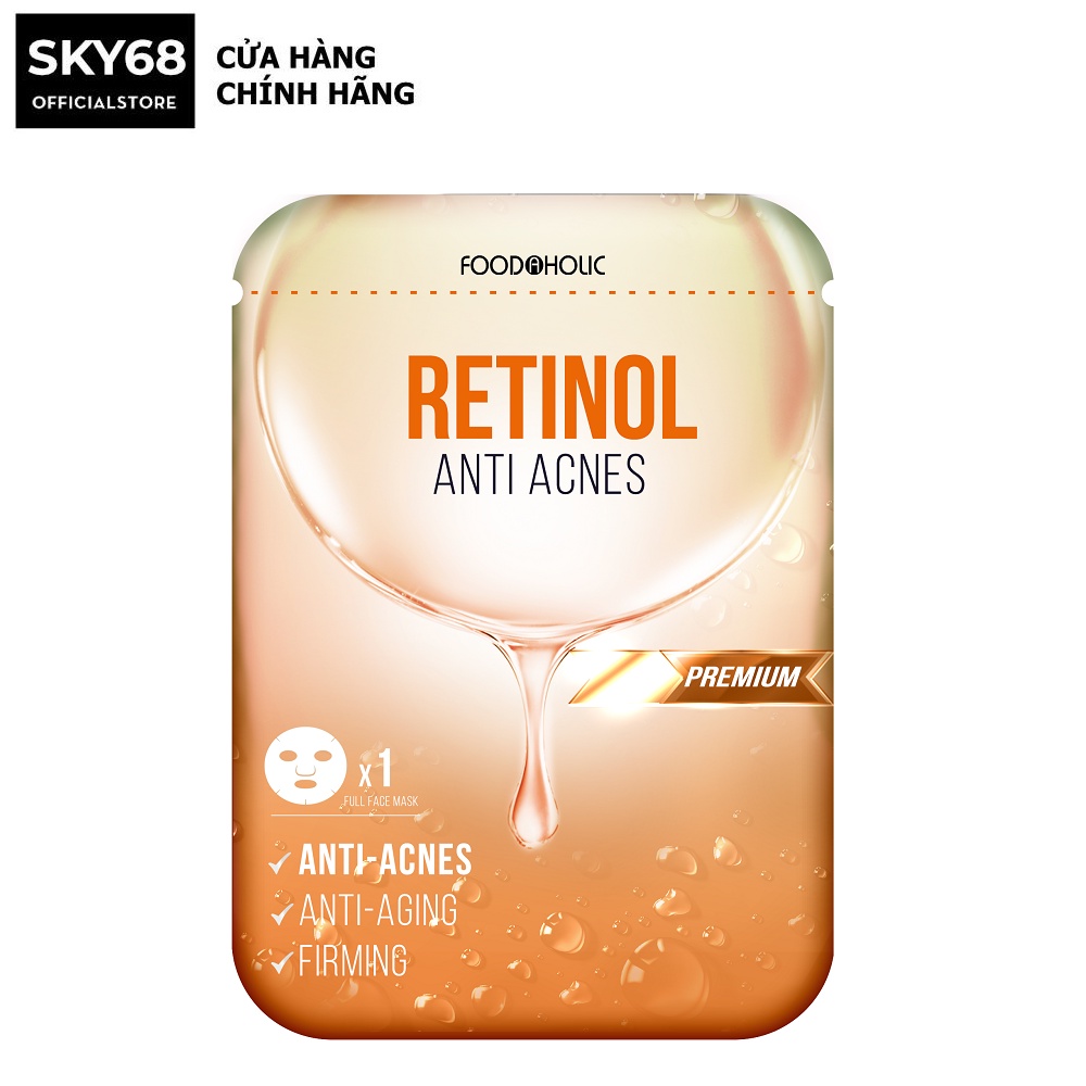 Mặt nạ giảm mụn, tái tạo da Foodaholic Retinol Anti Acnes Mask 23ml - RETINOL