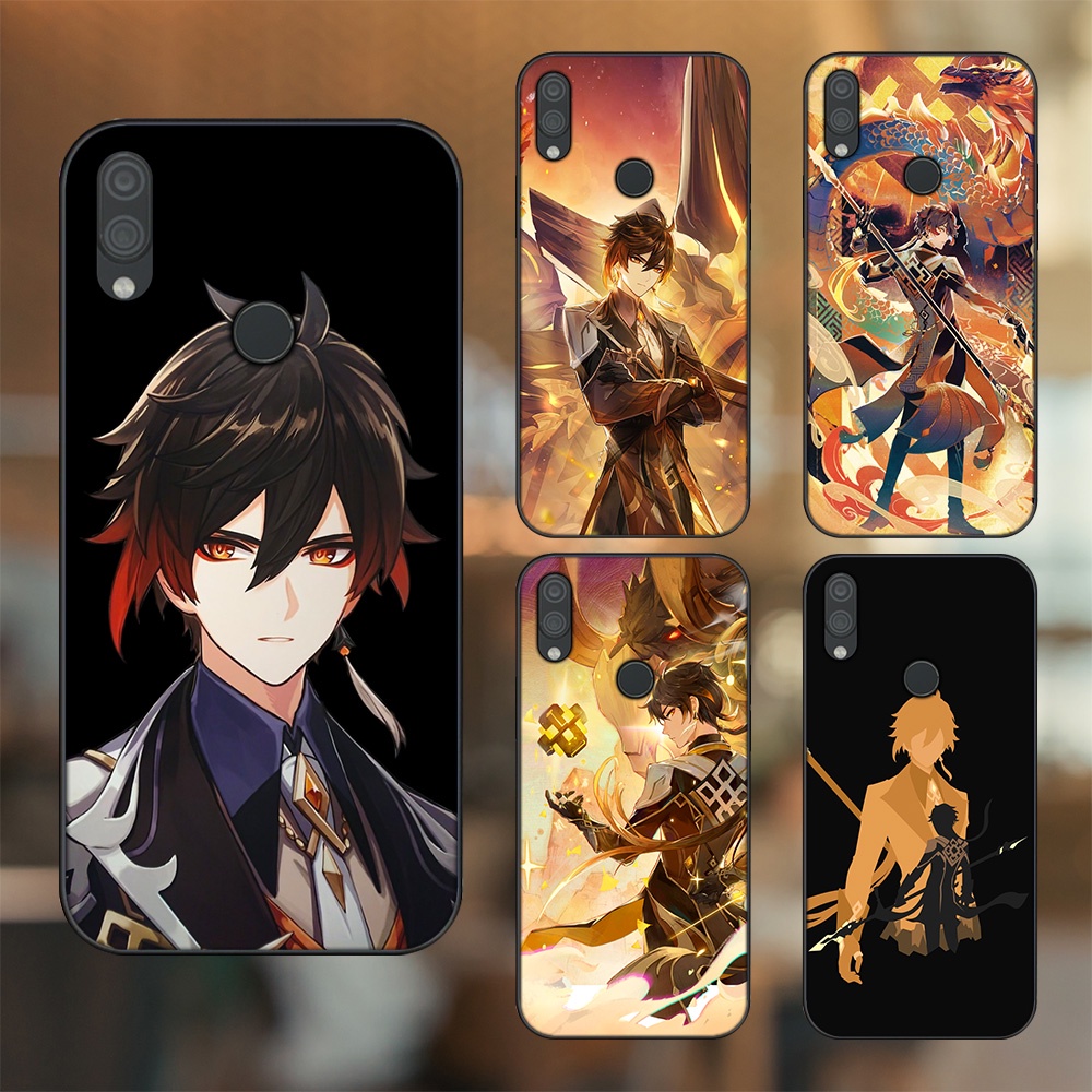 Ốp lưng Xiaomi Redmi Note 7, Note 7 Pro viền đen in hình Zhongli Genshin Impact