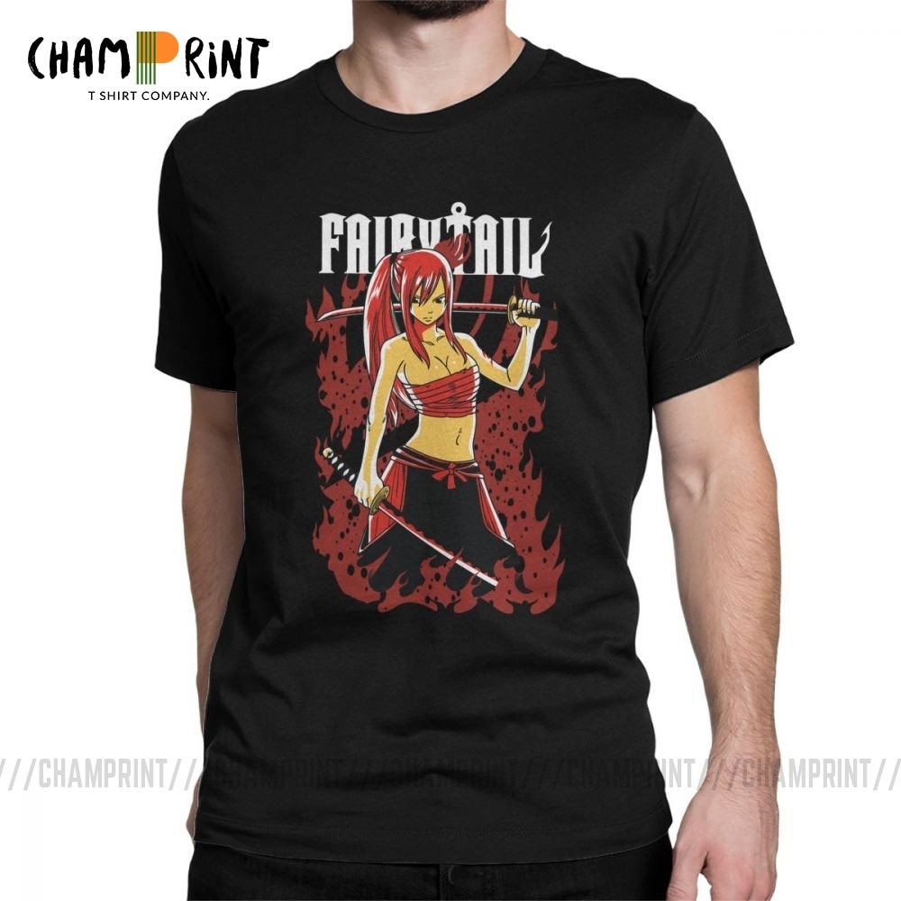 Áo Thun Cotton Nam In Hình Erza Scarlet Fairy Tail 2021 (4Xl)