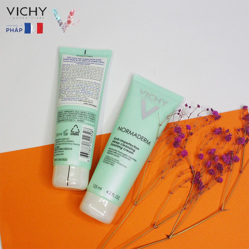 Sữa Rửa Mặt Vichy Tạo Bọt Ngừa Mụn & Làm Sạch Sâu 125ml