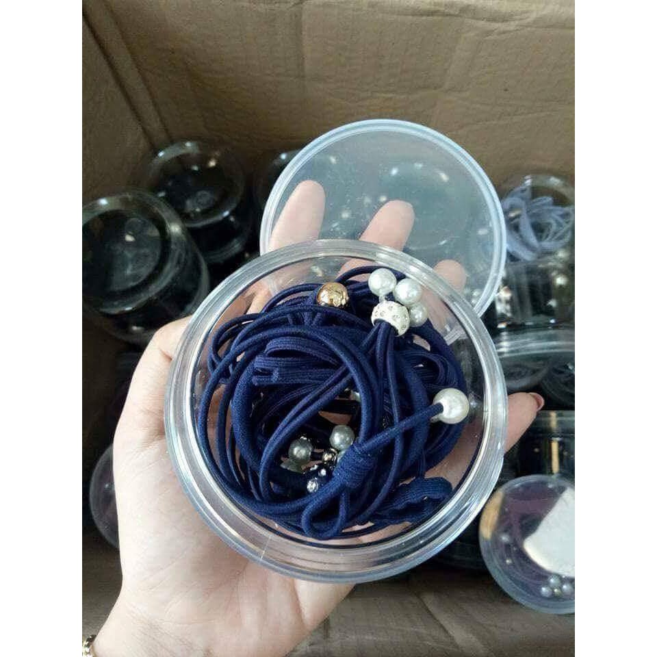 Sét 12 Dây Buộc Tóc Hàn Quốc Siêu Xinh Kèm Hộp Đựng