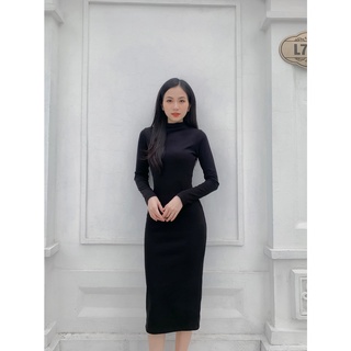 Váy len body cổ 3 phân tôn dáng dễ phối đồ