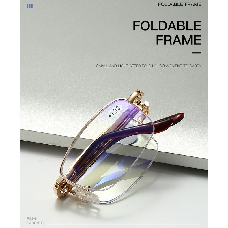 Kính Đọc Sách Gọng Kim Loại Chống Ánh Sáng Xanh