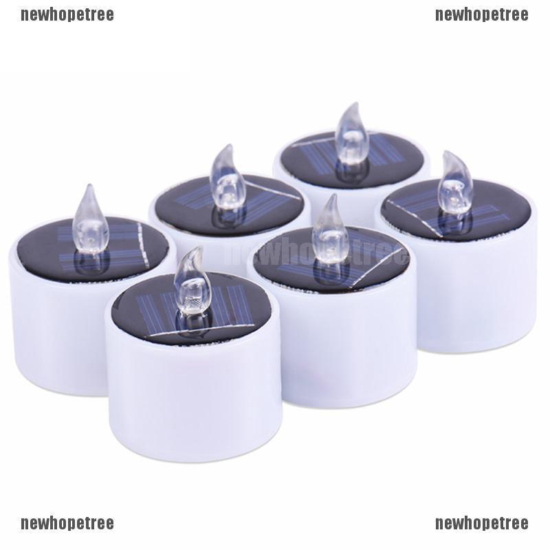 Đèn LED năng lượng mặt trời hình cây nến màu vàng mô phỏng ngọn lửa