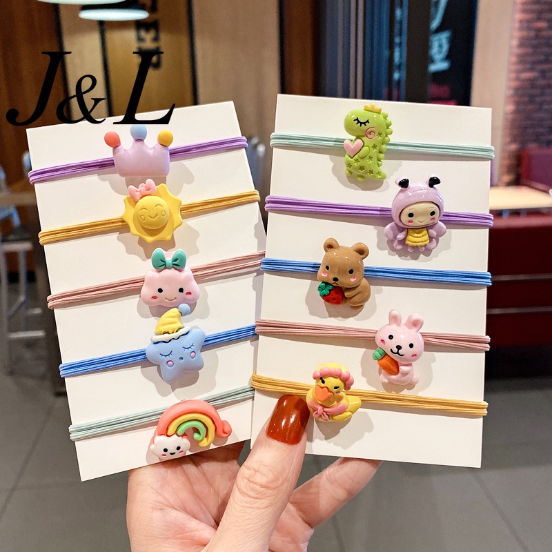 Dây Cột Tóc Cao Su Họa Tiết Hoạt Hình Nhiều Màu Sắc Dễ Thương Cho Nữ