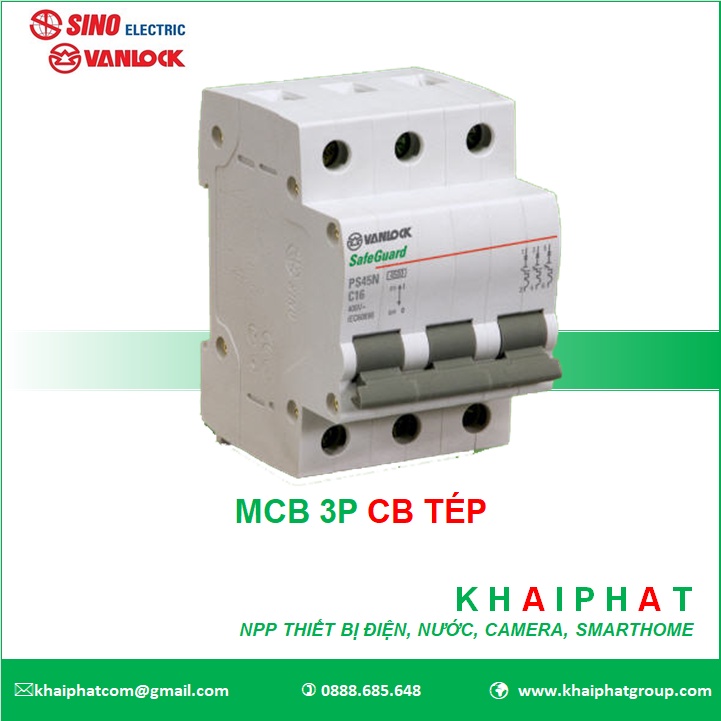 MCB 3P 3 PHA CB TÉP ĐƠN 3 CỰC ÁP TÔ MÁT APTOMAT ÁT TÔ MÁT ATOMAT 6A 10A 16A 20A 25A 32A 40A 50A 63A SINO SP VANLOCK