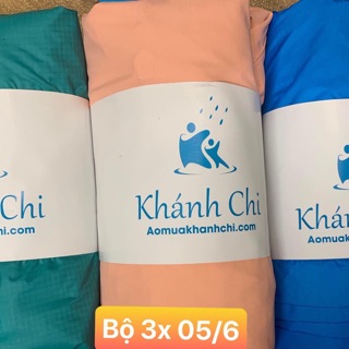 bộ Áo mưa Khánh Chi 1 lơp cho bé (ib chọn màu)