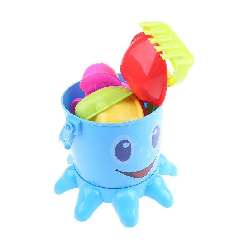 Set 7 Đồ Chơi Xô Đựng Cát Đi Biển Hình Bạch Tuộc Cho Bé