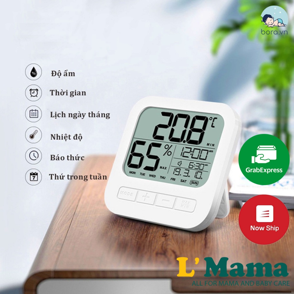 Nhiệt Ẩm Kế Điện Tử Đa Năng 6 Trong 1 Đo Nhiệt Độ Và Độ Ẩm Phòng Ngủ Cho Bé, Bảo Hành 6 Tháng