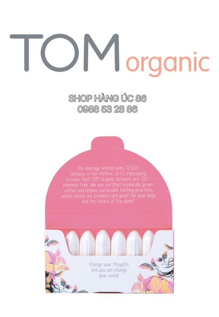 Băng vệ sinh dạng tampon Mini Tampons TOM Organic (2x8 pack)