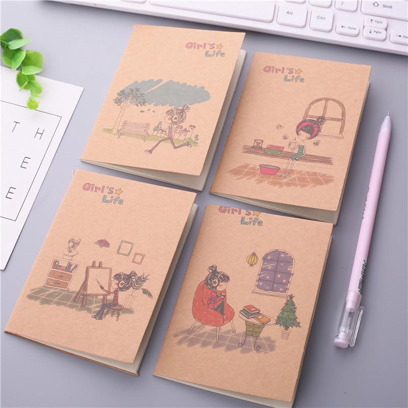 Sổ Ghi Chú 64K Họa Tiết Hoạt Hình Phong Cách Retro