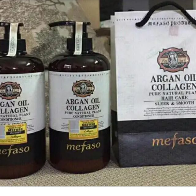 Bộ dầu gội xả Argan Oil Collagen Mefaso - mẫu đen