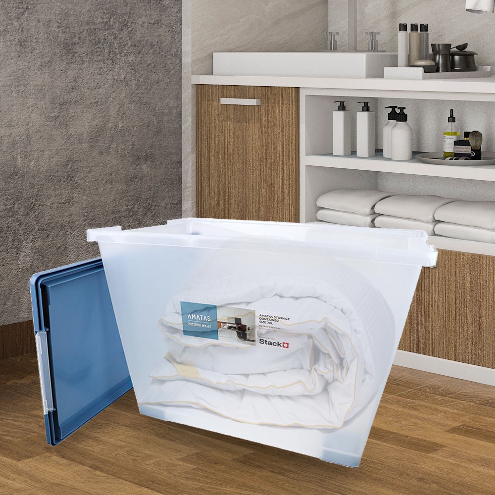 HomeBase STACKO Hộp đựng đồ bằng nhựa Thái Lan AMATAS 70L 39.2X58.2X43.5cm màu xanh dương