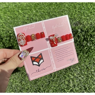 [Nails Box] Móng úp giả thiết kế móng chân đỏ nhám