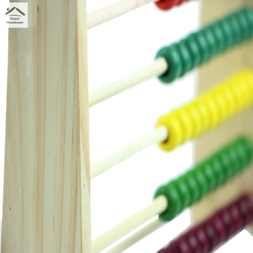 Bàn tính gỗ 10 hàng nhiều màu sắc giáo dục cho bé