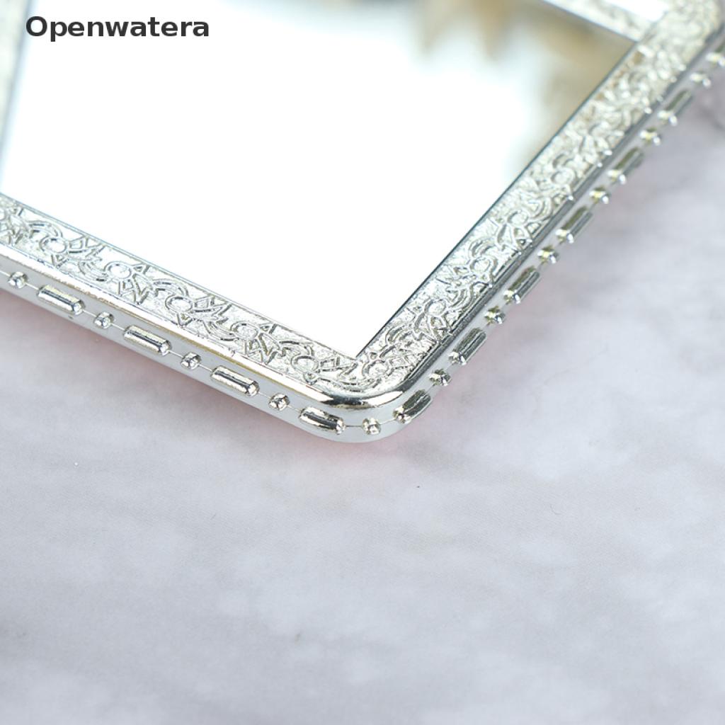 Gương trang điểm mini hai mặt họa tiết hoa phong cách thời trang vintage