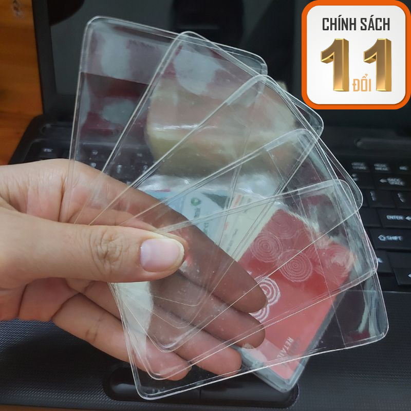 10 cái Bọc chống xước chip Bằng lái CCCD - ATM, Vỏ bọc căn cước công dân nhựa dẻo có nắp và không nắp