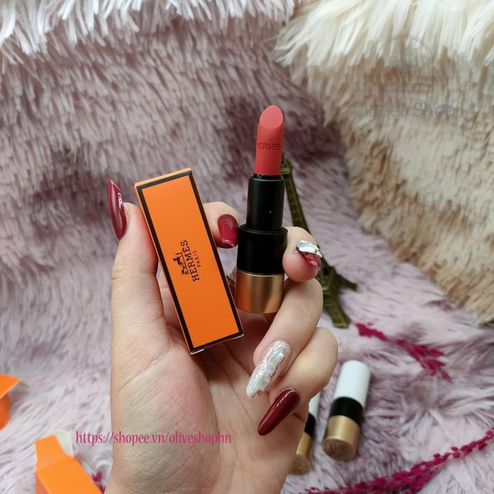 Son Hermes Satin Lipstick minisize 1.2g thiết kế biểu tượng siêu sang chảnh với bờ môi mềm mại bền màu