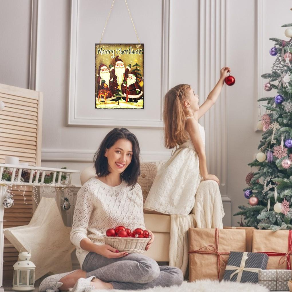 Phụ Kiện Trang Trí Giáng Sinh / Năm Mới 2022 Bằng Gỗ Tự Nhiên Navidad 2021