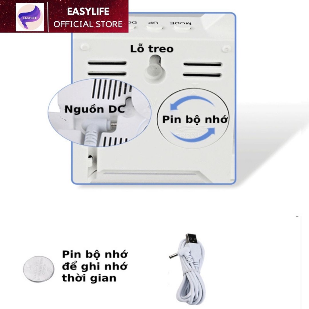 Đồng hồ LED 3D treo tường để bàn thông minh phong cách Hàn Quốc