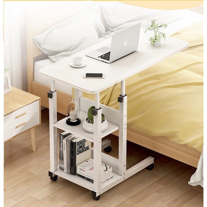 Bàn làm việc đa năng C-Table, có bánh xe di động, chân sắt sơn tĩnh điện chống gỉ, dễ tháo lắp (full phụ kiện đi kèm )