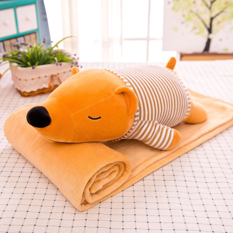 BỘ CHĂN GỐI HÌNH THÚ VĂN PHÒNG 3in1 ( GẤU BÔNG CÓ MỀN BÊN TRONG )