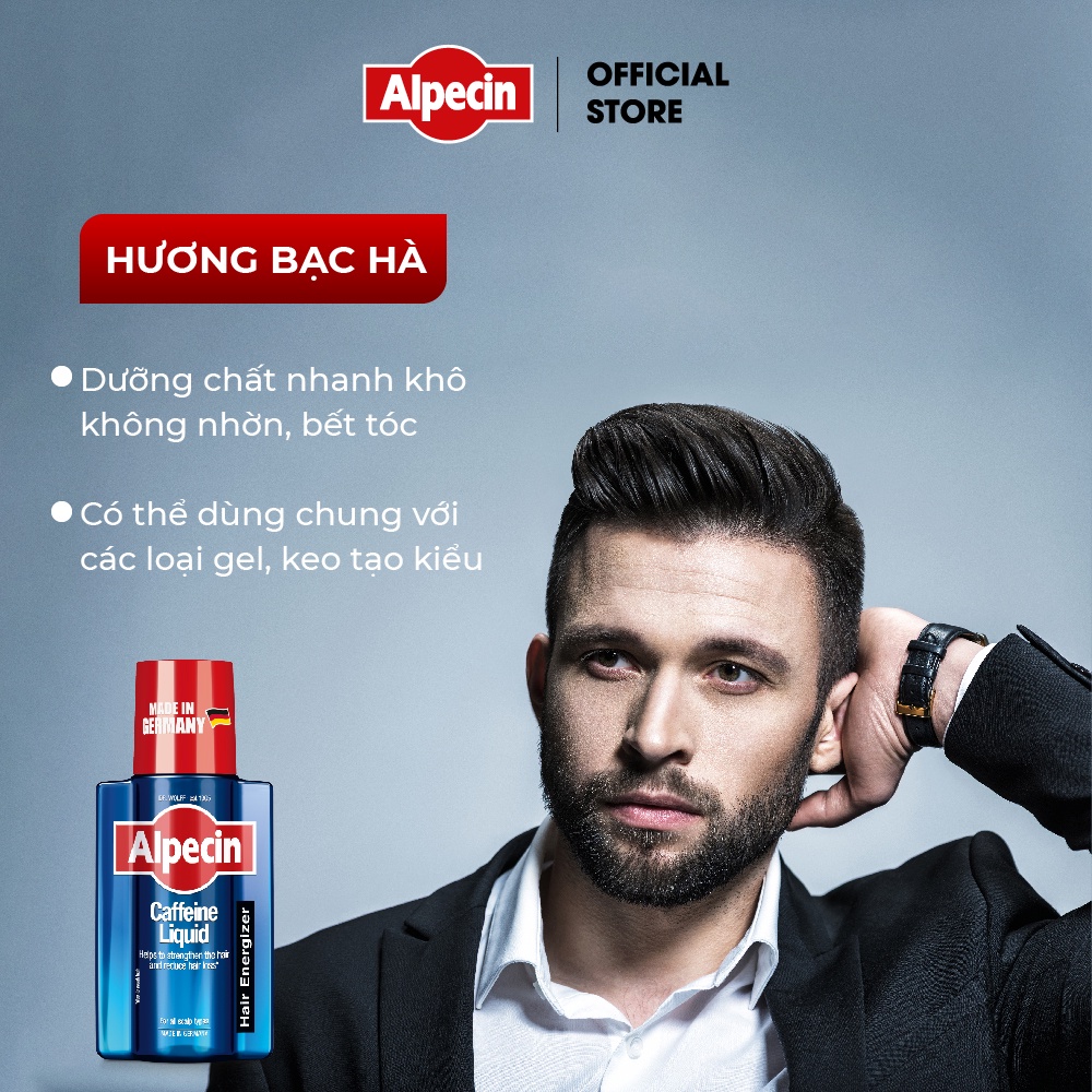 Combo 3 Tinh chất caffeine ngăn rụng tóc Alpecin Liquid 200ml kích thích mọc tóc