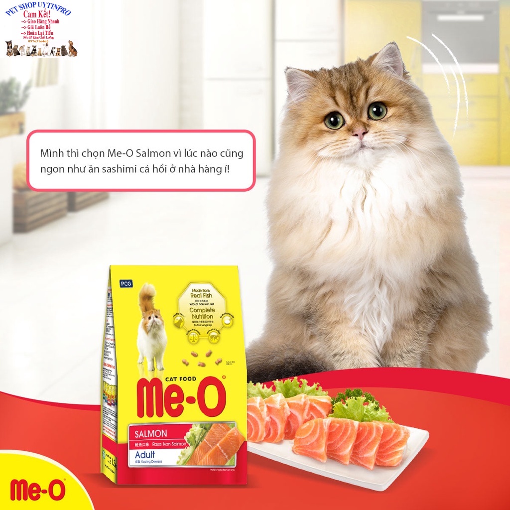 Thức ăn hạt cho Mèo Me-O Gói 1.1kg Vị cá hồi Xuất xứ Thái Lan Giúp bổ sung dinh dưỡng, Tăng cường miễn dịch,Tốt tiêu hóa