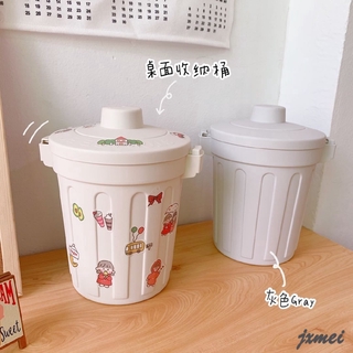 🌱 Thùng Rác Mini Để Bàn Kèm Nắp Đậy Thiết Kế Dễ Thương Sáng Tạo