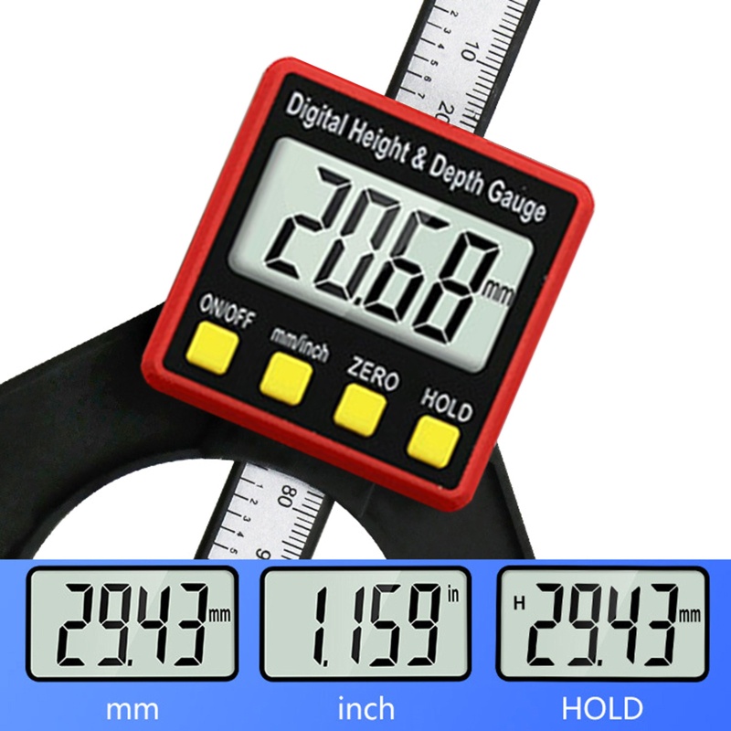 Thước Đo Chiều Cao Màn Hình LCD Kỹ Thuật Số Chuyên Dụng Cho Chế Biến Gỗ