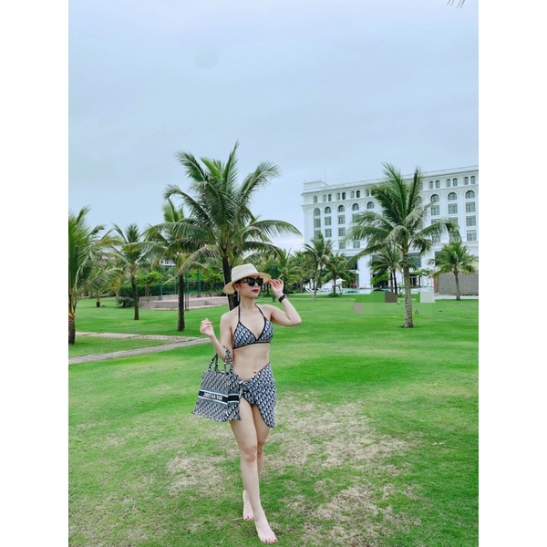 Bikini Đồ Bơi Dior Kèm Khăn Quấn Emma (hình thật)