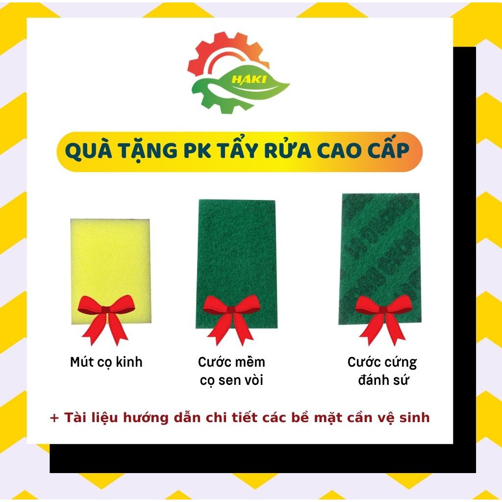 [TẨY CỰC MẠNH] Tẩy trắng bồn sứ, tẩy sen vòi inox, gạch men nhà tắm, tẩy cặn canxi Haki chính hãng chai xịt 500ml