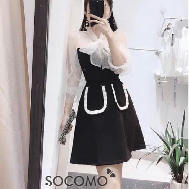 ĐẦM XÒE TAY LƯỚI NƠ CỔ