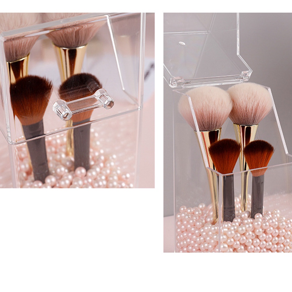 LUCKY New Makeup Brush Holder Beauty Tools Makeup Brush Storage Case Cosmetic Organizer Environmental-friendly Fashion Hot Sale With Lid Dustproof Clear Acrylic