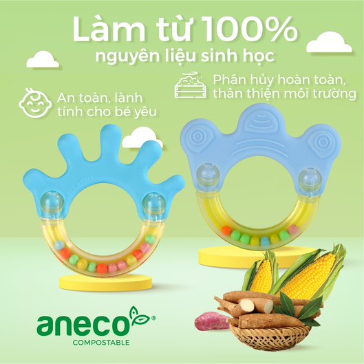 Lục lạc gặm nướu ANECO làm từ nhựa sinh học