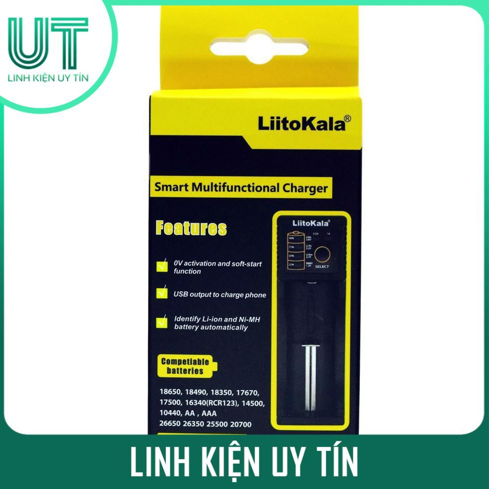 Sạc pin đa năng Liitokala lii-100 một khe pin cho pin 18650, AA, AAA, 26650... (sạc được tất cả các loại pin sạc)